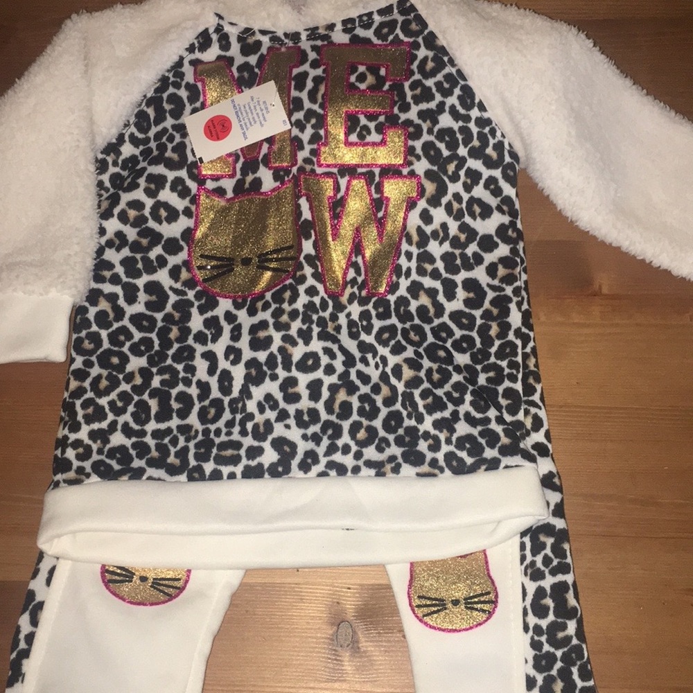 Leopard Hooded Sweatshirt Baby Joggers Set